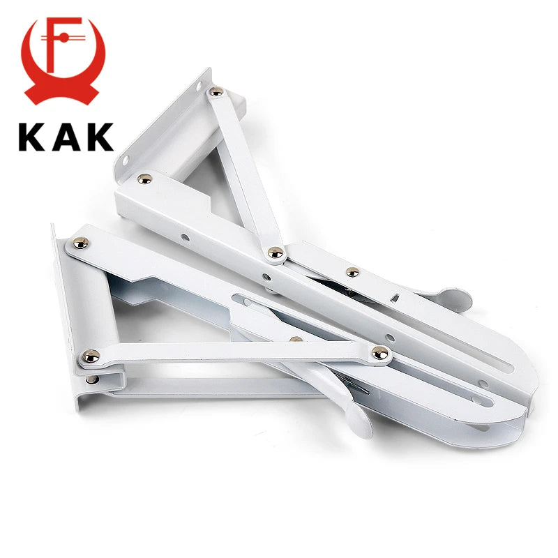 KAK 2pcs Folding Shelf Bracket Heavy Duty Stainless Steel Collapsible Shelf Bracket Hardware for Table Work RV Car Saving Space