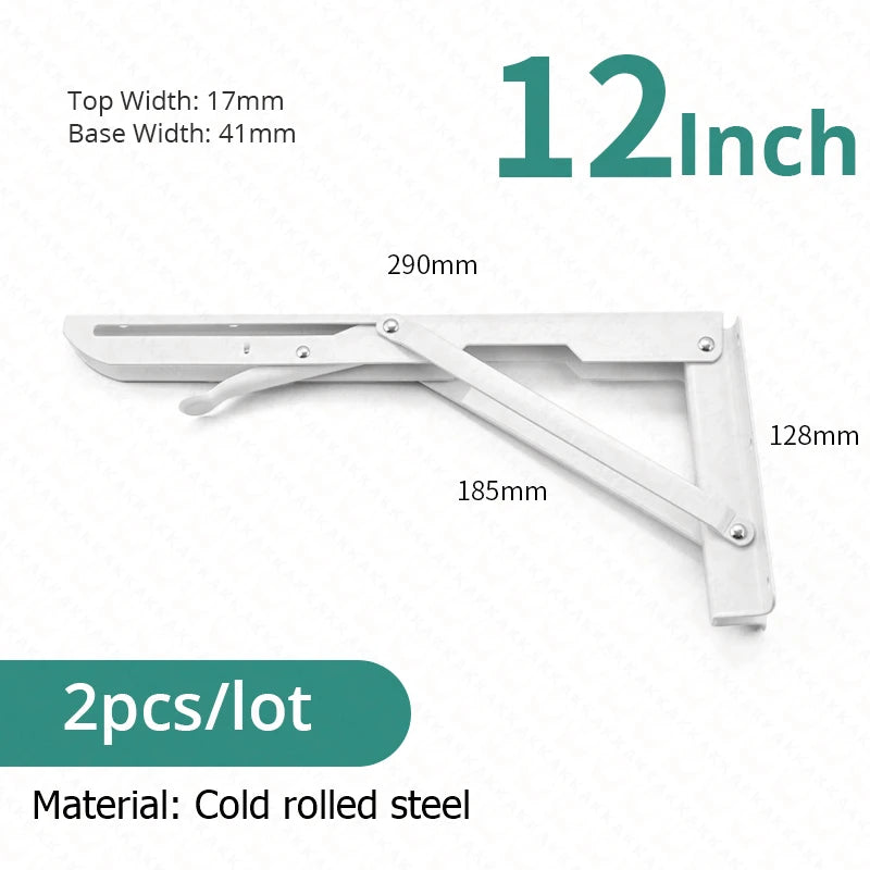 KAK 2pcs Folding Shelf Bracket Heavy Duty Stainless Steel Collapsible Shelf Bracket Hardware for Table Work RV Car Saving Space