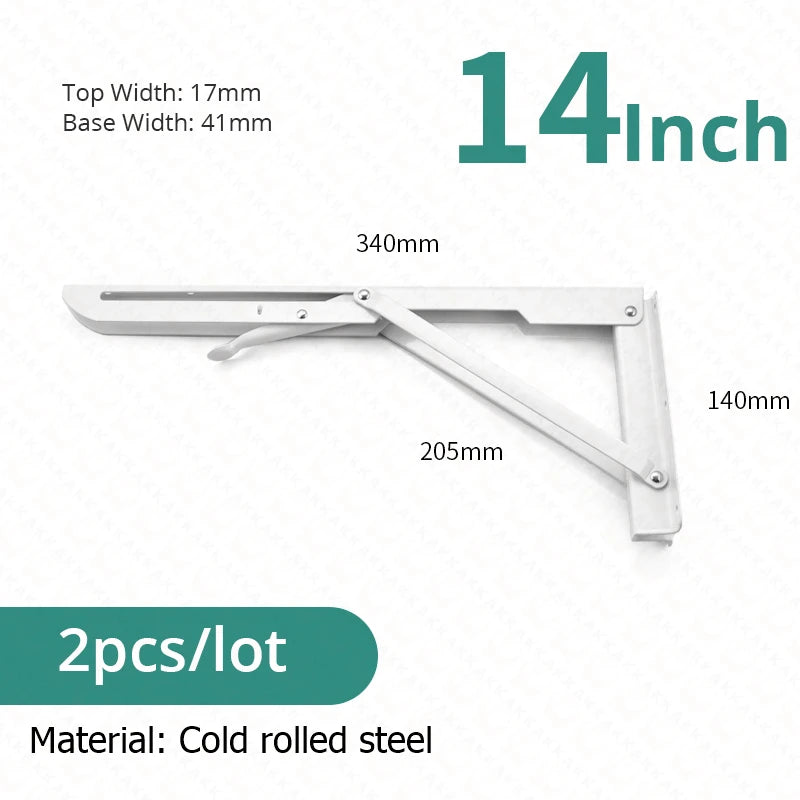 KAK 2pcs Folding Shelf Bracket Heavy Duty Stainless Steel Collapsible Shelf Bracket Hardware for Table Work RV Car Saving Space