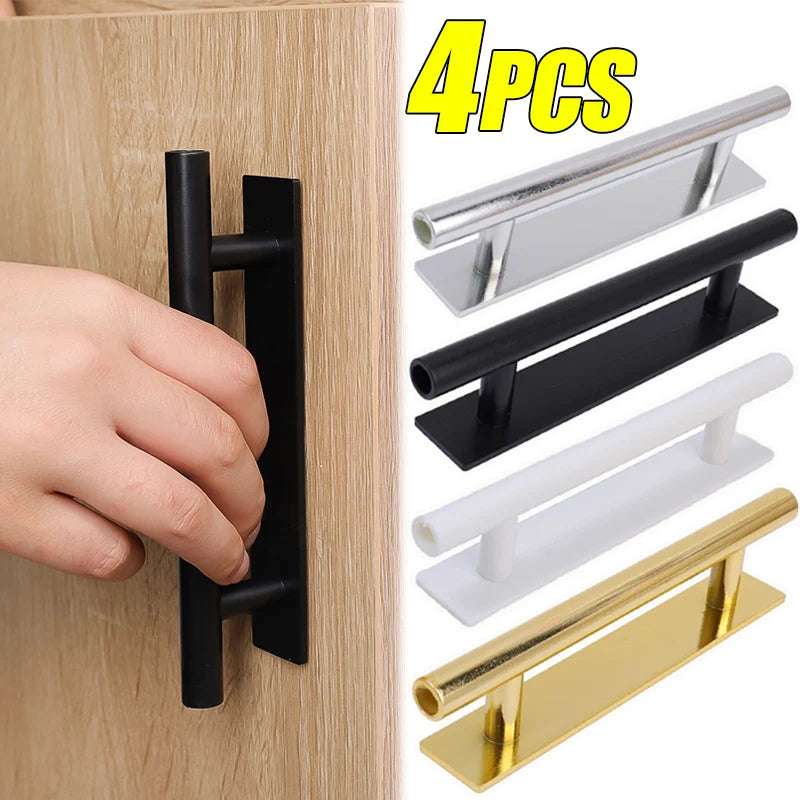 1/4PCS Punch-free Door Handles Self-Adhesive Furniture Door Handles Bedroom Wardrobe Pulls Home Furniture Hardware Door Knobs